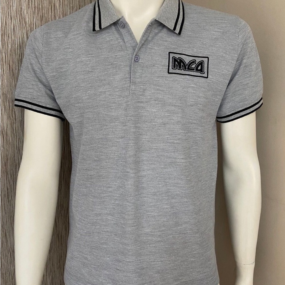 McQ by Alexander McQueen Gray Polo Shirt with Black Trim